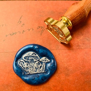 Irregular Mushrooms Wax Stamp, Wax Seal Stamp, Retro Stamps With Handle, Wax Seal Stamp, Invitation Supplies, Gift Wrapping Tools