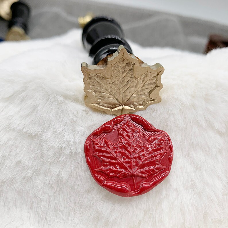3D Maple leaf Wax Stamp Gift Wrapping Tools Wax Seal Stamp,Invitation Stamp with Handle Embossed Wax Seal Stamp