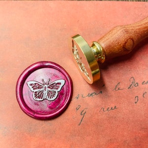 Schmetterling Stempel Kopf mit Holzgriff, Stempel Versiegelung, Wachs Siegel Stempel, Versiegelung Stempel, Wachs Siegel Stempel