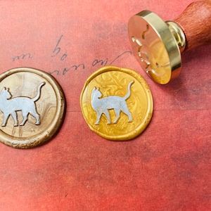 Cat Wax Stamp , Wax Seal Stamp , Retro Stamps With Handle, Wax Seal Stamp, Invitation Supplies, Gift Wrapping Tools