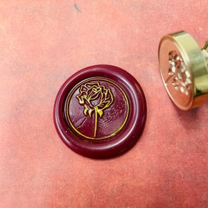 Rose Blume Wachs Stempel, Wachs Siegel Stempel, Retro Stempel Mit Griff, Wachs Siegel Stempel, Einladungen Zubehör, Geschenk Verpackung Werkzeuge
