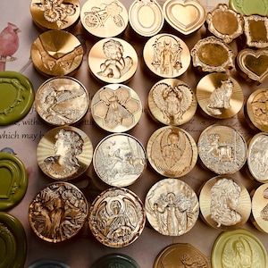3D Embossed Wax Stamp, Wax Seal Stamp Kits , Retro Stamps With Handle ...
