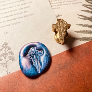 3D Rose&cross Wax Stamp, Wax Seal Stamp, Retro Stamps With Handle, Rose Wax Seal Stamp, Invitation Supplies, Gift Wrapping Tools