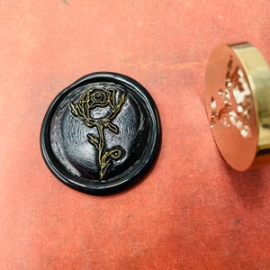 Rose Flower Wax Stamp, Flower Wax Seal Stamp, Retro Stamps With Handle, Wax Seal Stamp, Invitation Supplies, Gift Wrapping Tools