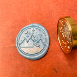 Night Valley Wax Stamp, Wax Seal Stamp, Retro Stamps With Handle, Wax Seal Stamp, Invitation Supplies, Gift Wrapping Tools