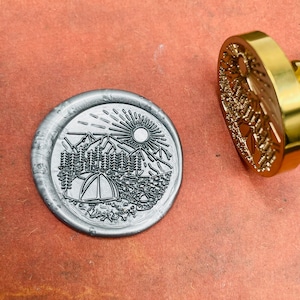 Forest Camping Wax Stamp, Wax Seal Stamp , Retro Stamps With Handle, Wax Seal Stamp, Invitation Supplies, Gift Wrapping Tools