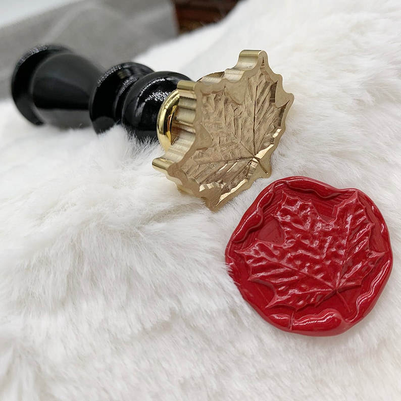 3D Maple leaf Wax Stamp Gift Wrapping Tools Wax Seal Stamp,Invitation Stamp with Handle Embossed Wax Seal Stamp