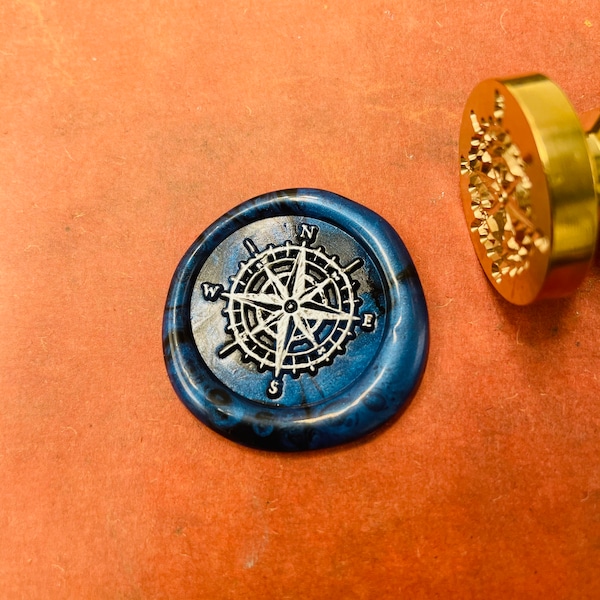 Tampon de cire boussole, Tampon de cire, Tampons rétro avec poignée, Tampon de cire, Fournitures d'invitation, Outils d'emballage cadeau