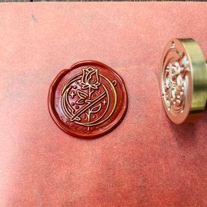Rose&Moon Wax Stamp, Wax Seal Stamp , Retro Stamps With Handle, Wax Seal Stamp, Invitation Supplies, Gift Wrapping Tools