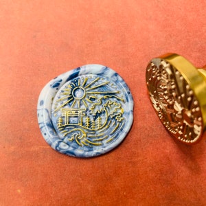 Golven Wasstempel, Lakzegel Stempel, Retro Stempels Met Handvat, Lakzegel Stempel, Uitnodigingsbenodigdheden, Cadeauverpakkingsgereedschappen
