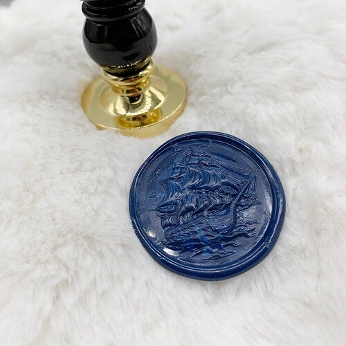 3D Sailing Boat Wax Stamp Embossed Wax Seal Stamp Retro Etsy