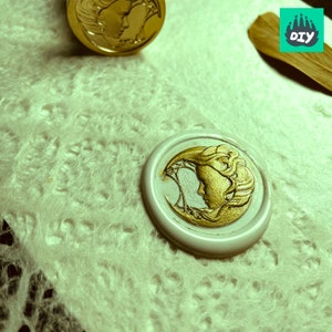 Tampon de cire 3D Déesse de la lune mystérieuse, Tampon de cire en relief, Tampons rétro nordiques, Tampon de cire, faire-part, Outils d'emballage cadeau
