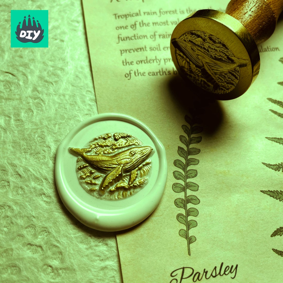 3D Mysterious Whale Wax Stamp, Embossed Wax Seal Stamp, Wax Stamps, Wax