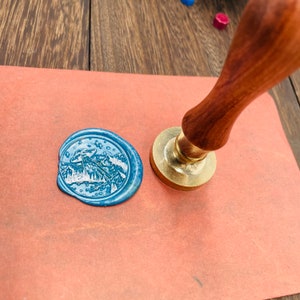 UFO Wax Stamp, Wax Seal Stamp, Retro Stamps with Wood Handle, Wax Seal Stamp, Invitation, Gift Wrapping