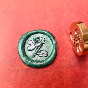Timbro di cera di loto, timbro con sigillo di cera per fiori, francobolli retrò con manico, timbro con sigillo di cera, forniture per inviti, strumenti per confezioni regalo