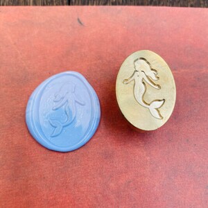 Mermaid Wax Stamp, Wax Seal Stamp, Retro Stamps With Handle, Wax Seal Stamp, Invitation Supplies, Gift Wrapping Tools