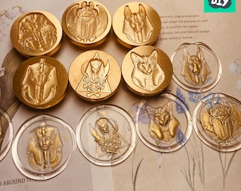 Sello de lacre egipcio en relieve 3D, estilo egipcio 3D, sello de lacre, sello de lacre, sello de lacre, sello de lacre