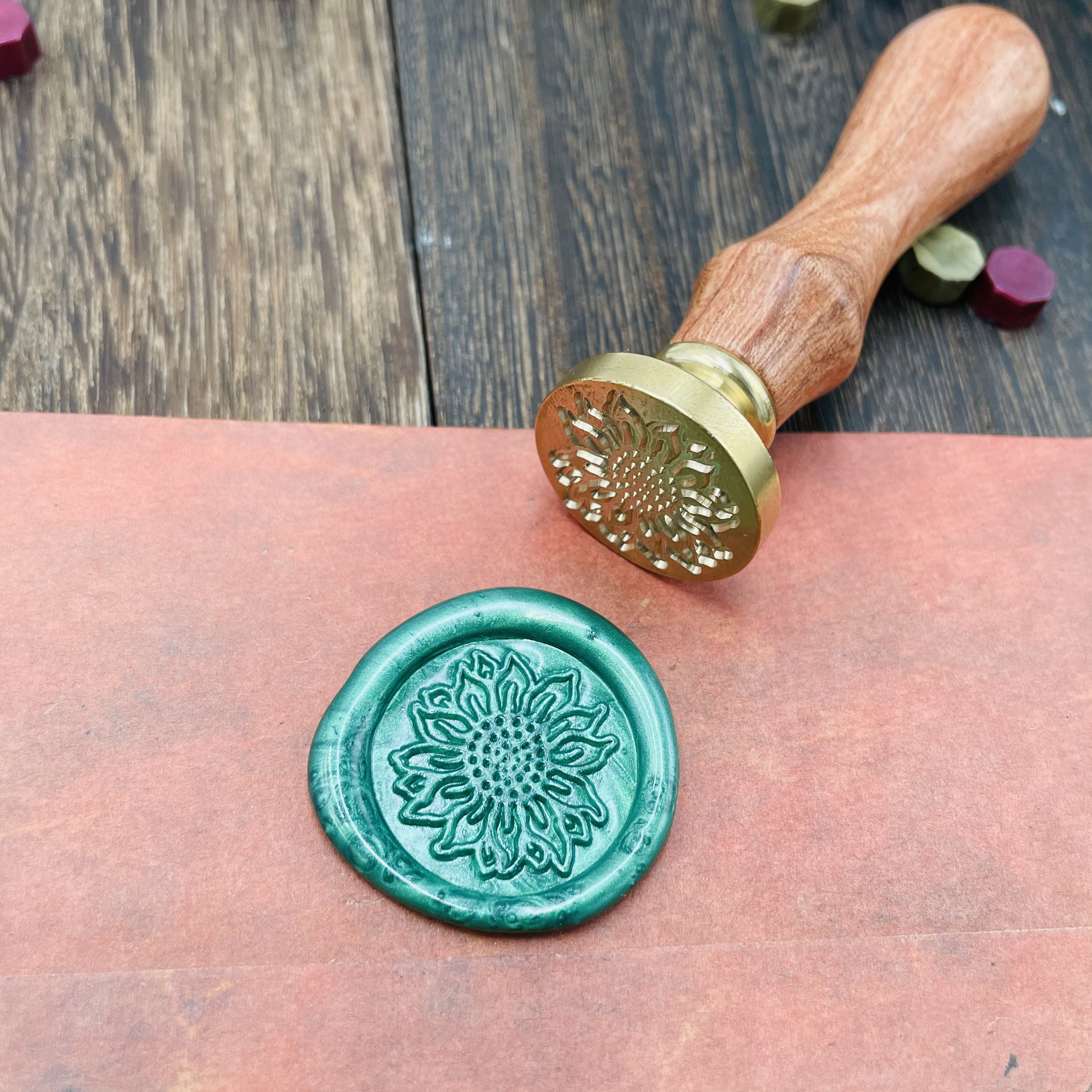 Sunflower Wax Stamp Wax Seal Stamp Retro Stamps With Handle Etsy UK