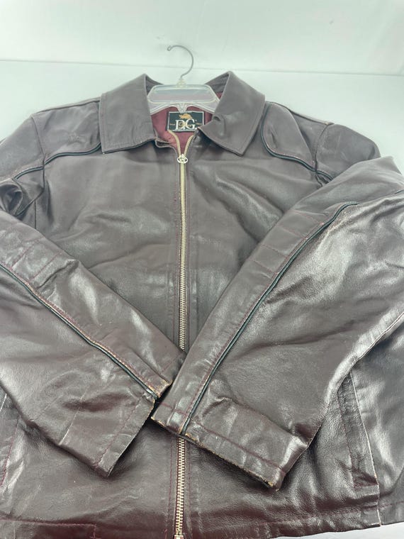 Rare Vintage 90s D.G. Furs Retro Style Sports Leather Jacket Rare Vintage 90s D.G. Furs Retro Style Sports Leather Jacket