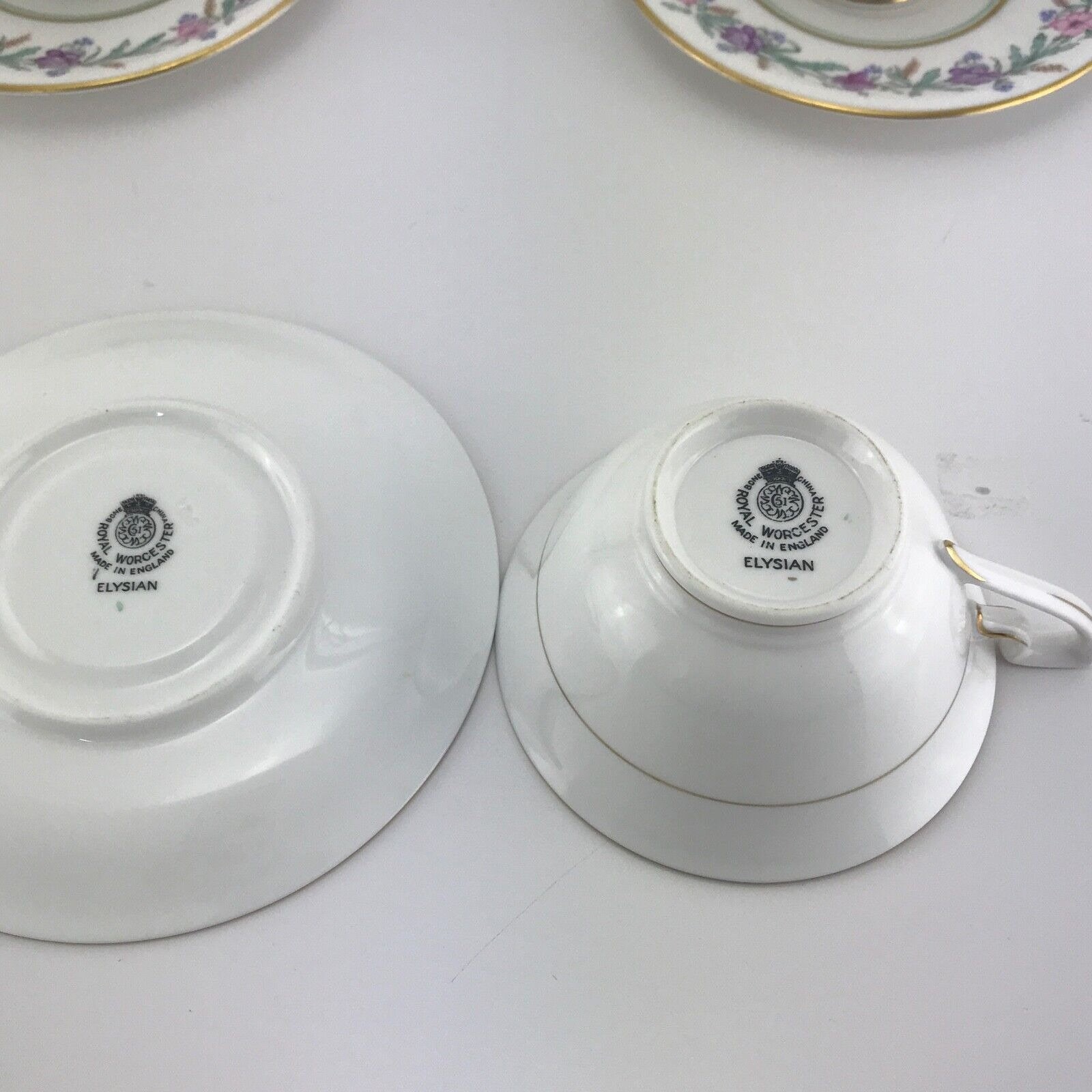 s Royal Worcester Elysian Pattern Z1931 Cup and Saucer Set 