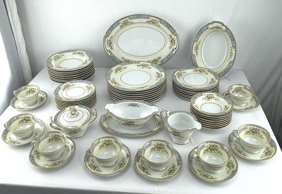 Noritake Japan Cerulean China - 8 Place Settings Plus Extras