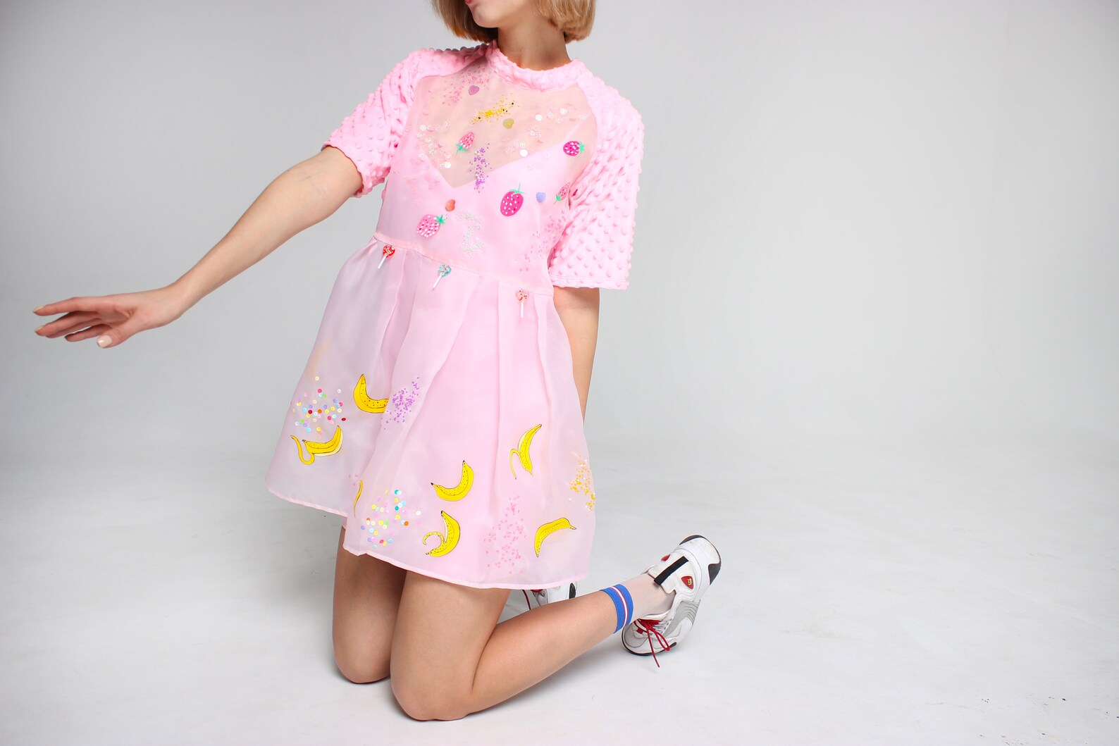 Pink Dress Pastel Dress Party Dress Fruit Dress Etsy