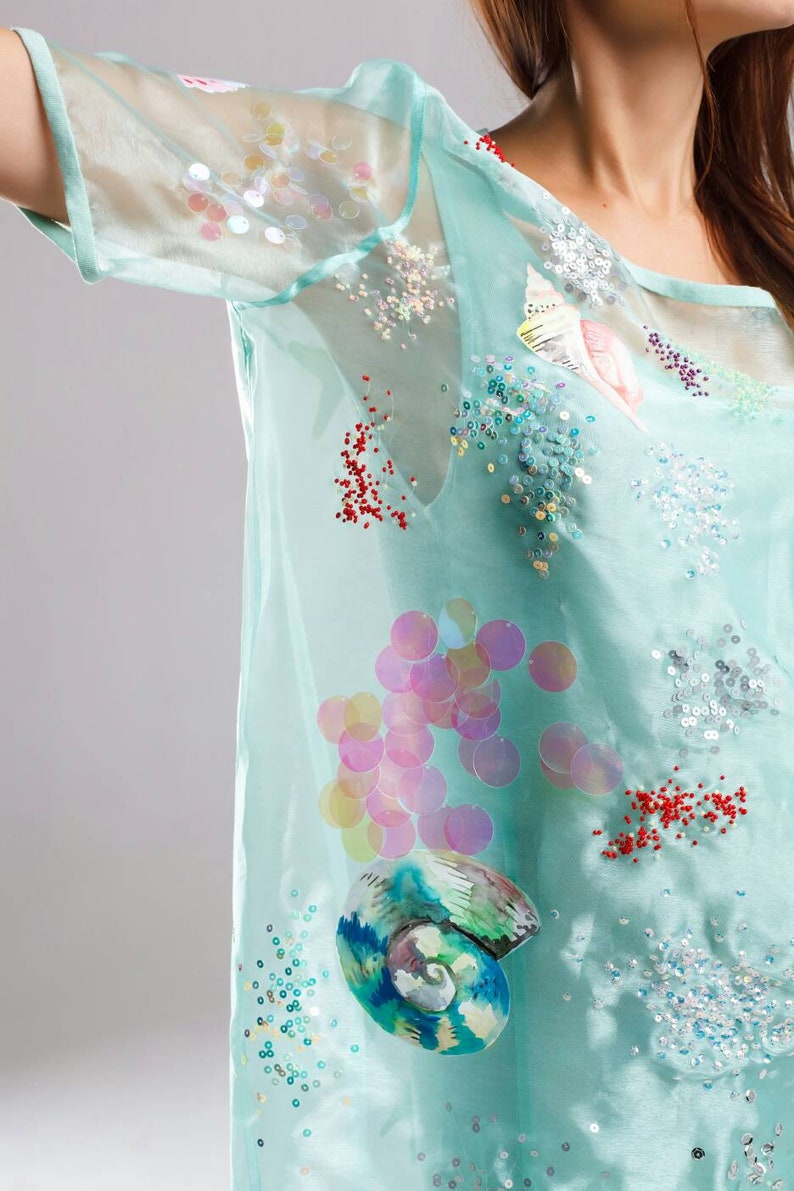 Mermaid Dress Mint Dress Organza Dress Festival Clothing - Etsy