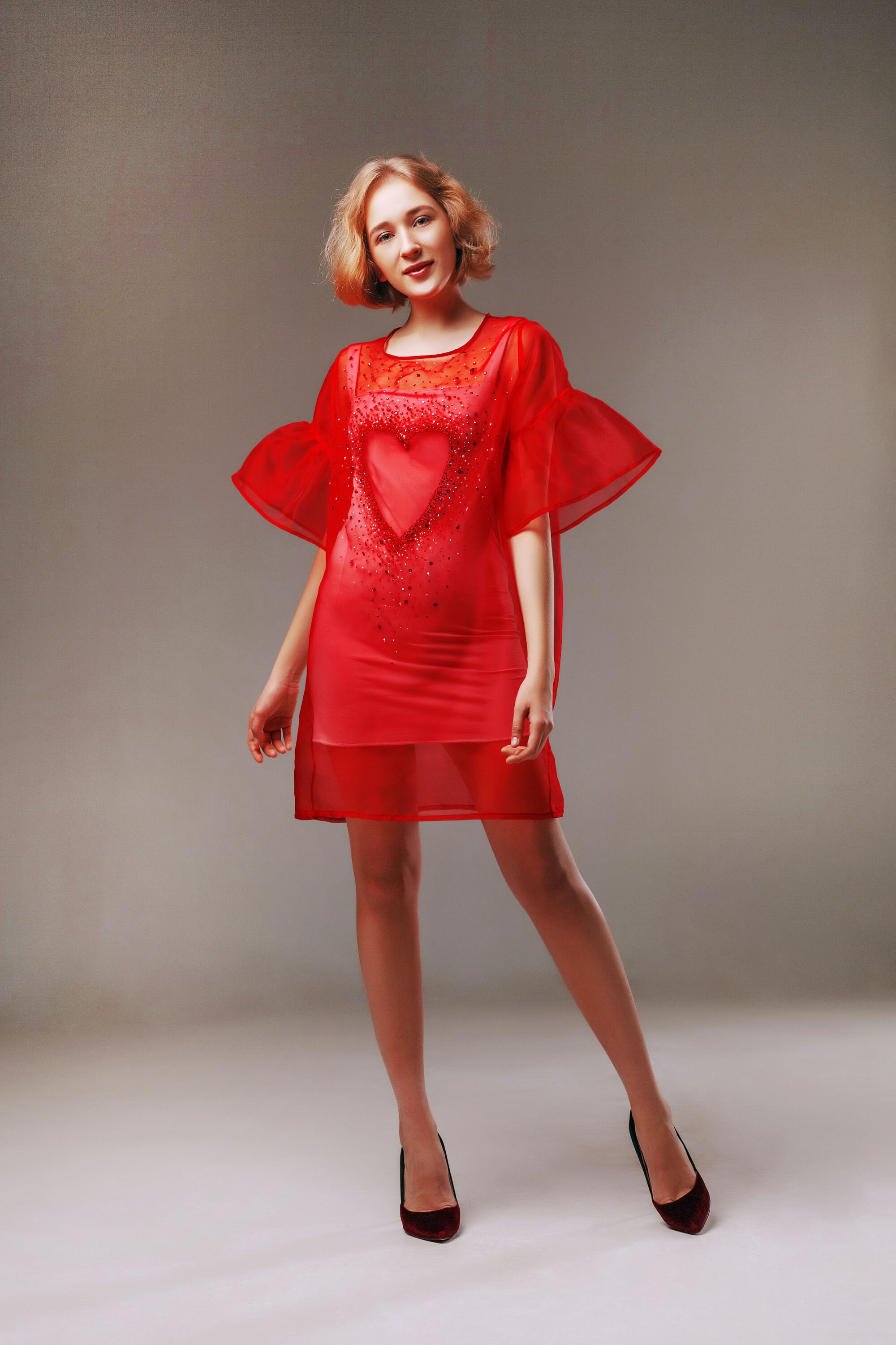 Heart Dress Valentines Dress Red Dress Organza Dress - Etsy Singapore