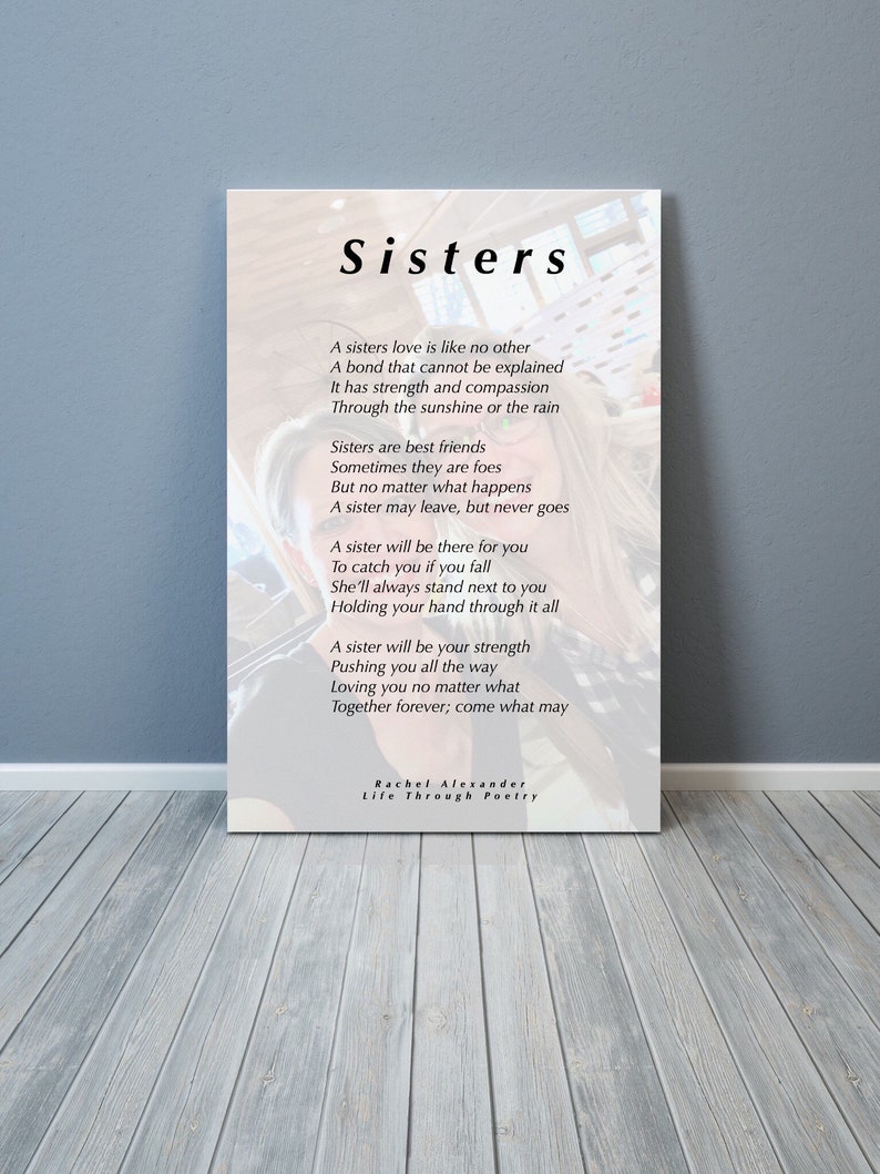 Sisters Poem, Sisters Wall Art, Sisters Gift, Sisters Wall Decor