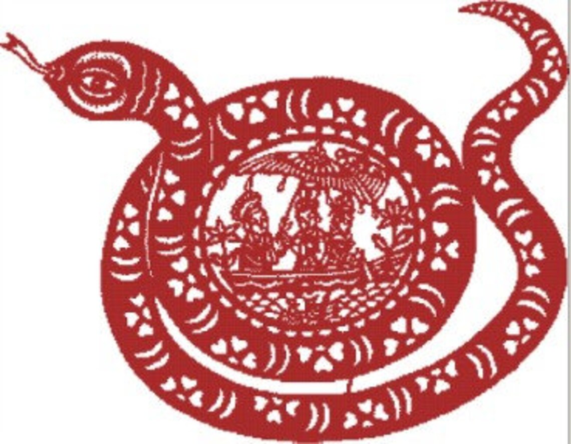 Chinese Papercut Style Snake of 12 Zodiac Cross Stitch Etsy