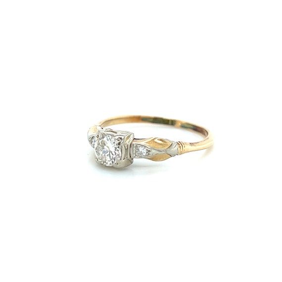 Vintage 14K Two-Tone Gold .41ct Transitional Cut … - image 4