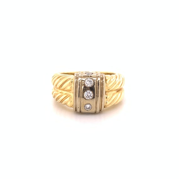 Vintage 14K Yellow Gold .25ctw Diamond Rope Twist… - image 4