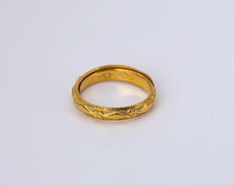 Aliança asiática ajustável em ouro amarelo maciço 24k .999