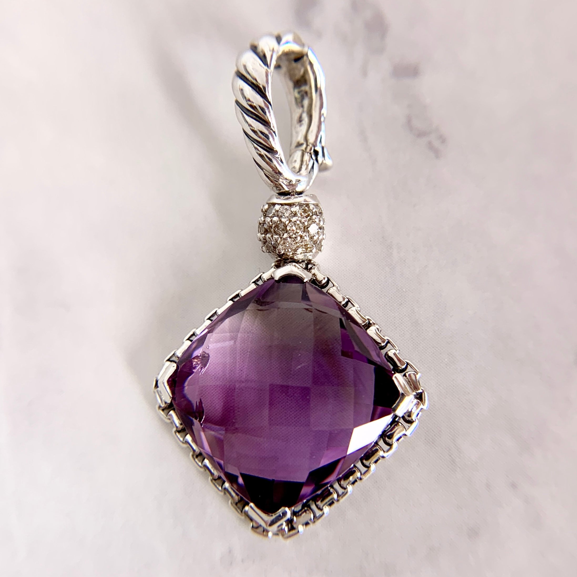 David Yurman Sterling Silver Amethyst on Point .14ctw