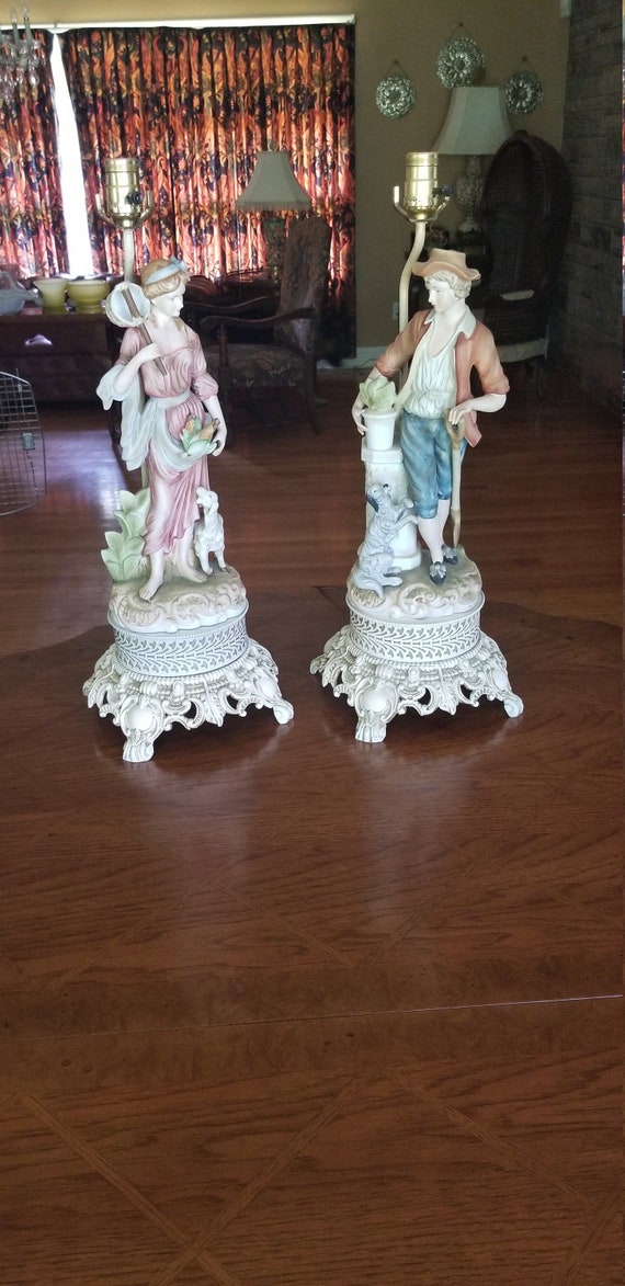 Uitgelezene Pair of Bisque Porcelain Table lamps | Etsy GN-43