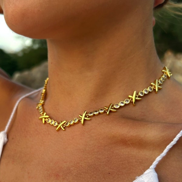 Gemma Necklace Gold Etsy