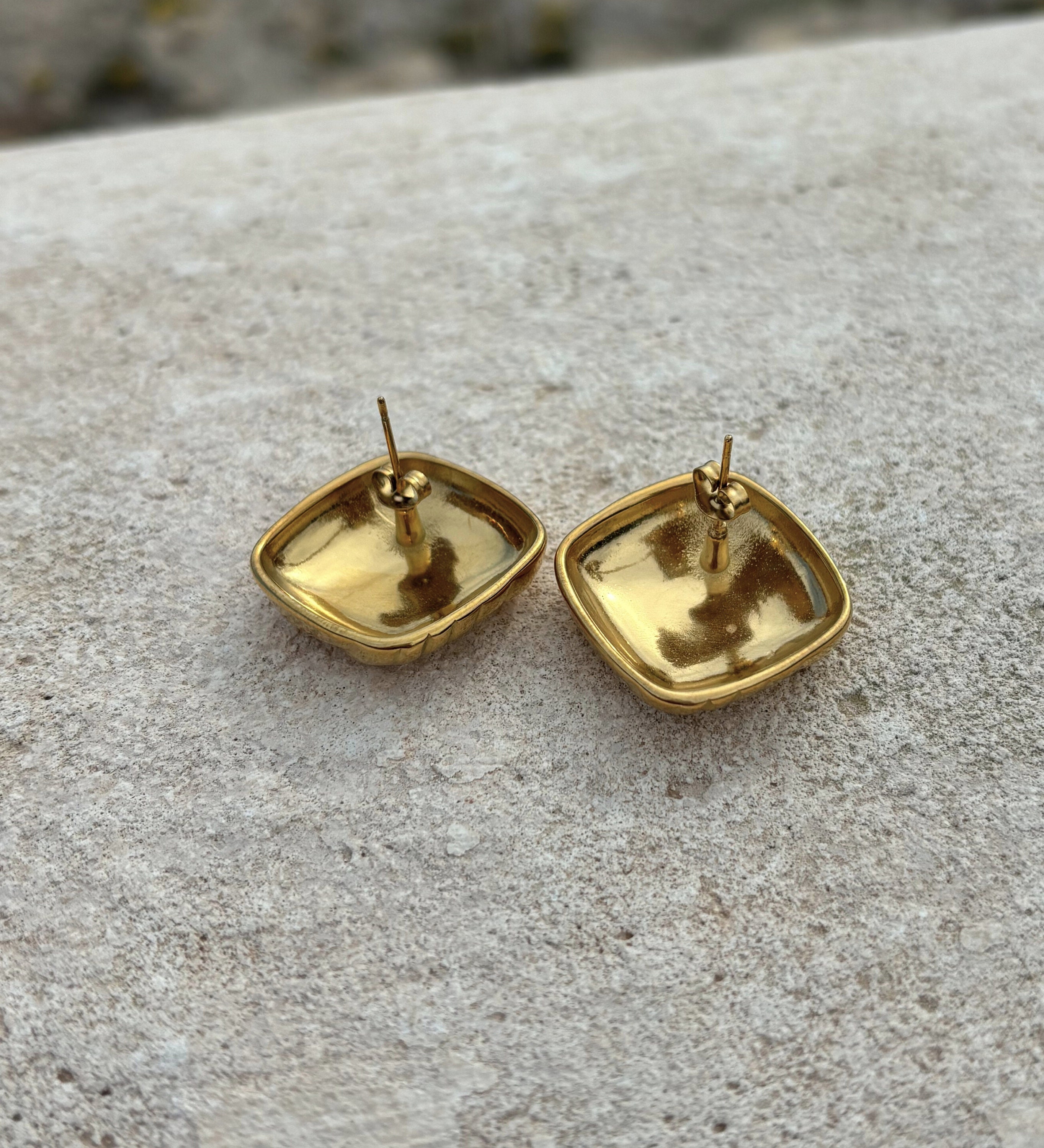 Chunky Gold Earring, Vintage Style Statement Jewellery, Gold
