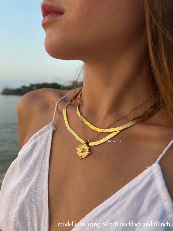 Hailey B Chains Necklace Stylish Thick Herringbone Snake Chain for Women Snake Chain Choker Gift for Her Layering Necklaces for Women Etsy