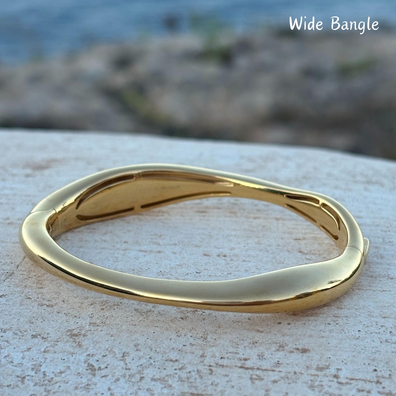 Chunky Gold Bangle Set: Tarnish Free Organic Twist - Etsy
