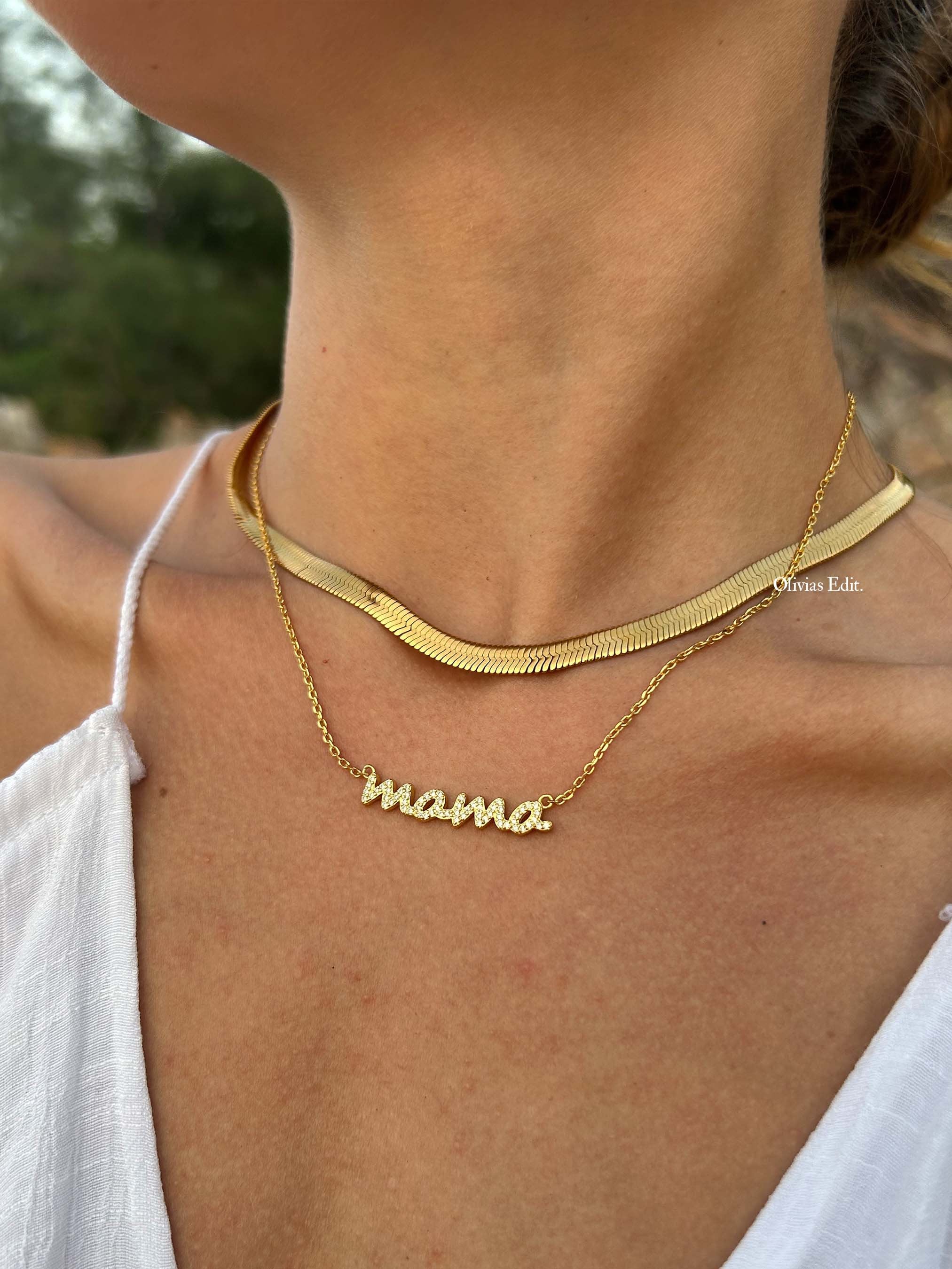 Hailey Bieber Necklace Snake Chain Herringbone Necklace Etsy UK