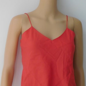 Cami top by Sally Gee-Vintage-Red-spaghetti straps-very light fabric-Small- 32 to 34 bust-silky soft camisole top