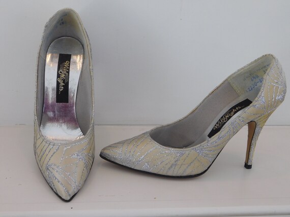 silver shoes 4 inch heels
