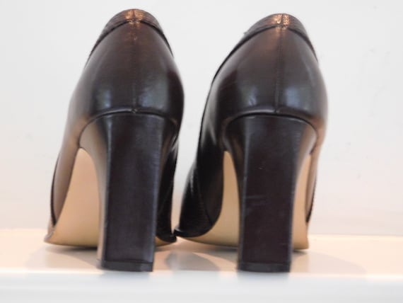 Brown 90's vintage block heel square toe platform… - image 2