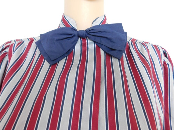 Vintage 50's bow tie-navy blue silk-unisex-just p… - image 1