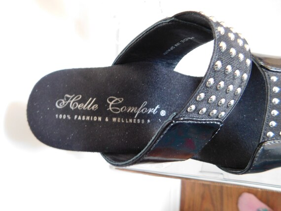 Black patent leather kitten heel sandals-mules-sl… - image 3