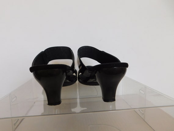 Black patent leather kitten heel sandals-mules-sl… - image 5