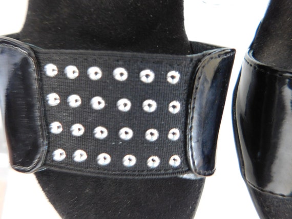 Black patent leather kitten heel sandals-mules-sl… - image 4