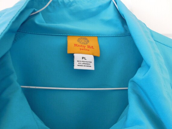 Ruby Rd Blue Zip-Up Jacket: Petite Large, Drawstr… - image 3