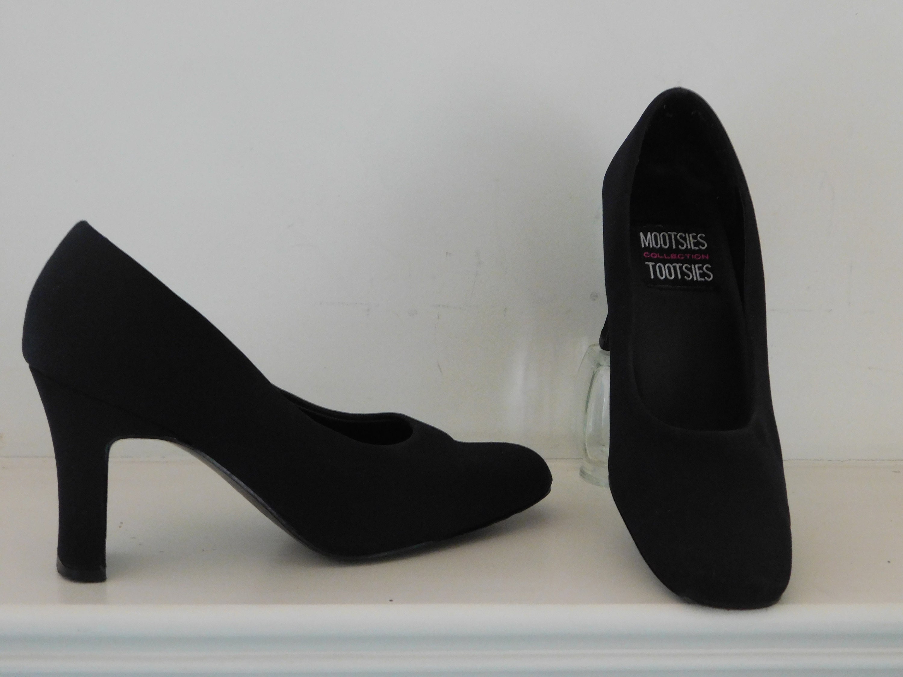 Black Fabric Dressy High Heel Pumps mootsies Tootsies Collection