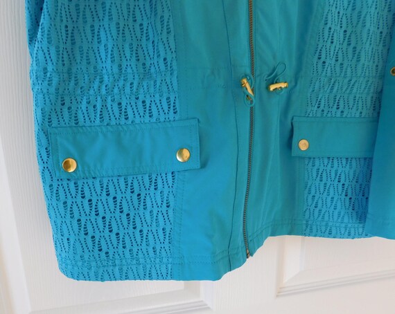 Ruby Rd Blue Zip-Up Jacket: Petite Large, Drawstr… - image 4